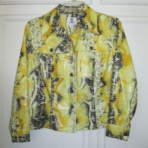Renfrew faux snakeskin jacket, blk/yellow Sz S